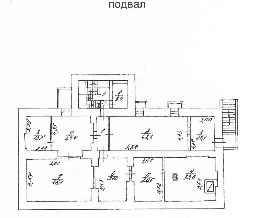 Планировка офиса 967 м², 1 этаж, Особняк «3-й Люсиновский пер., 5»